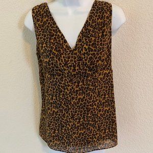 New * Clothing Co by Notations * CHIFFON faux WRAP lined ANIMAL TANK * Flowy * M